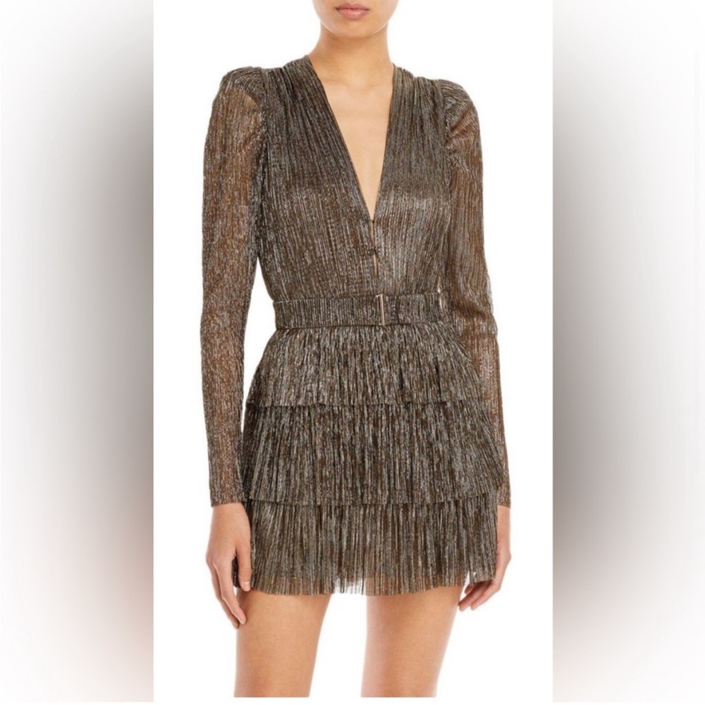 Sabina Musayev metallic carry mini dress